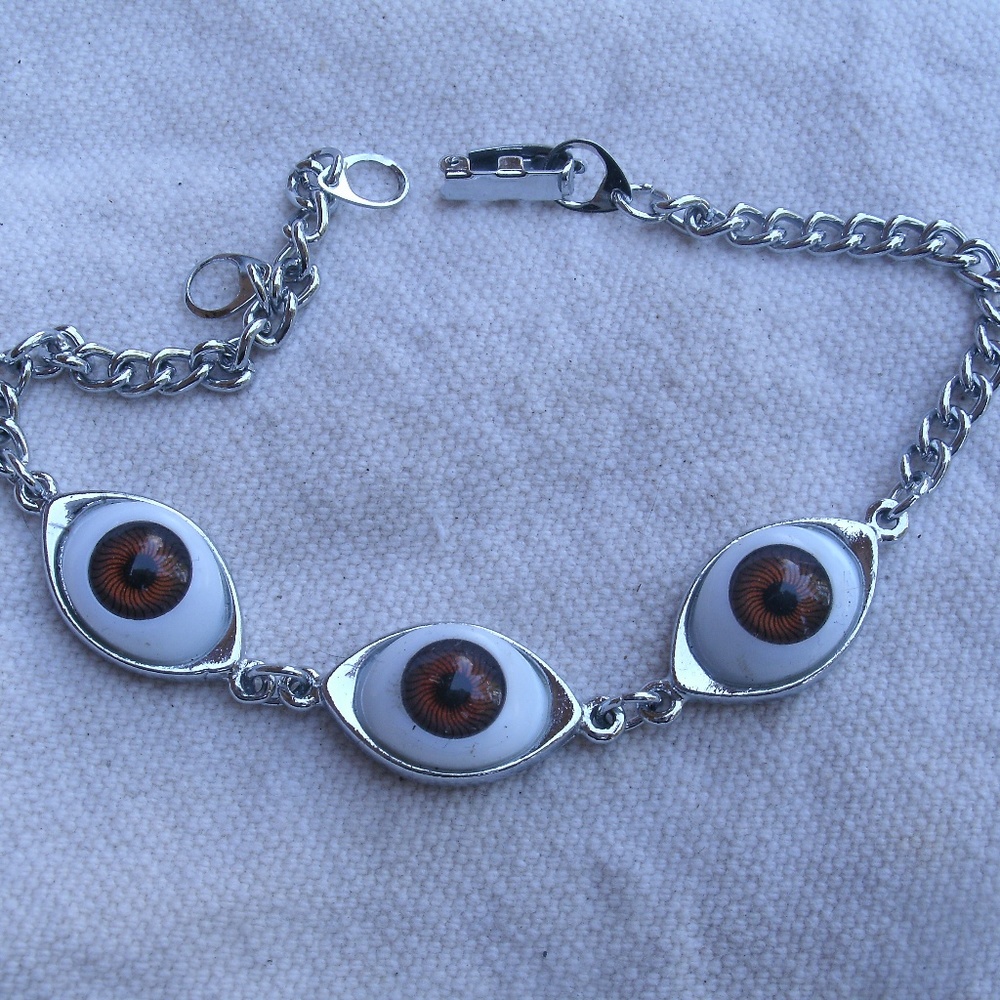 Triple Eyeball Link & Chain Bracelet